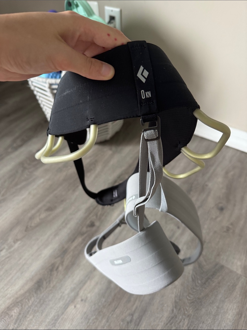 Black Diamond Two-Tone Climbing Harness in Black and Light Gray